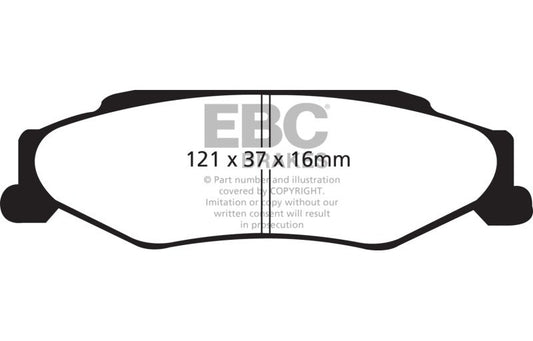 EBC Racing 2001-2013 Chevrolet Corvette C5/C6 5.7L/6.0L/6.2L Rear SR-11 Sintered Race Brake Pads DP81160.16SR11