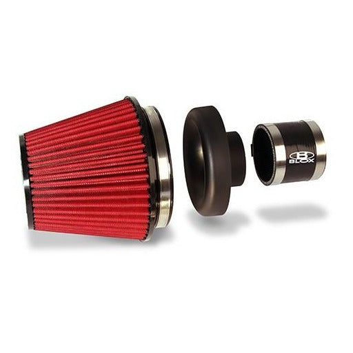 BLOX Racing Performance Filter Kit with 3.5inch Velocity Stack Black Filter and 3.5inch Silicone Hose BXIM-00311-BK