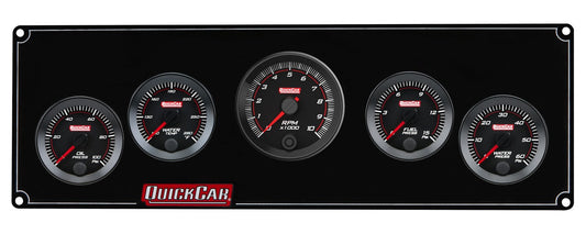 QuickCar RedLine Gauge Panel with 69-001- Black Plate, 2-1/16" OP/WT/Tach/FP15/WP