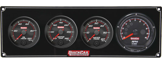 QuickCar Redline 3-1 Gauge Panel OP/WT/WP w/Recall Tach