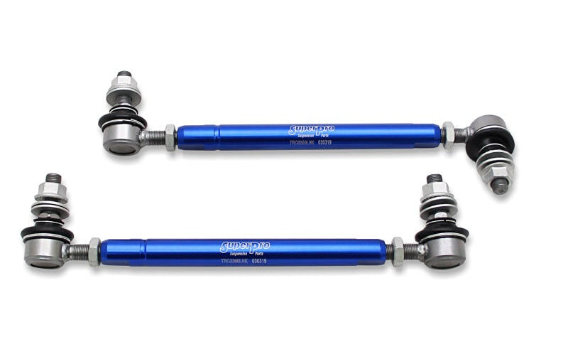 SuperPro Front Sway Bar Link Kit - Heavy Duty Adjustable (254mm-305mm Length, 12mm Studs)