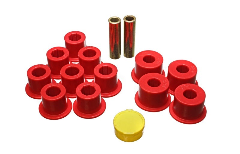 Energy Suspension for 6 Red Rear Leaf Spring Bushing Set 7.2103R