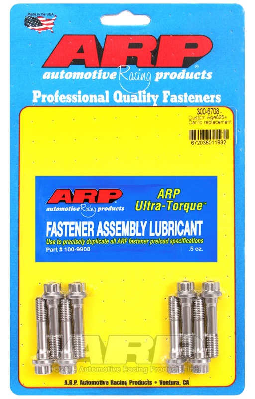 ARP 300-6708 Custom Age 625+ Rod Bolts for Carrillo Replacement