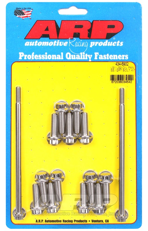 ARP 434-6902 for Chevy LS1 LS2 Stainless Steel 12 Point Oil Pan Bolt Kit
