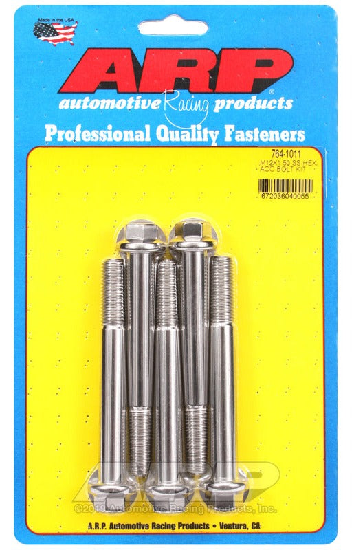 ARP 764-1011 M12 x 1.50 x 100mm Hex SS Bolts (5/pkg)