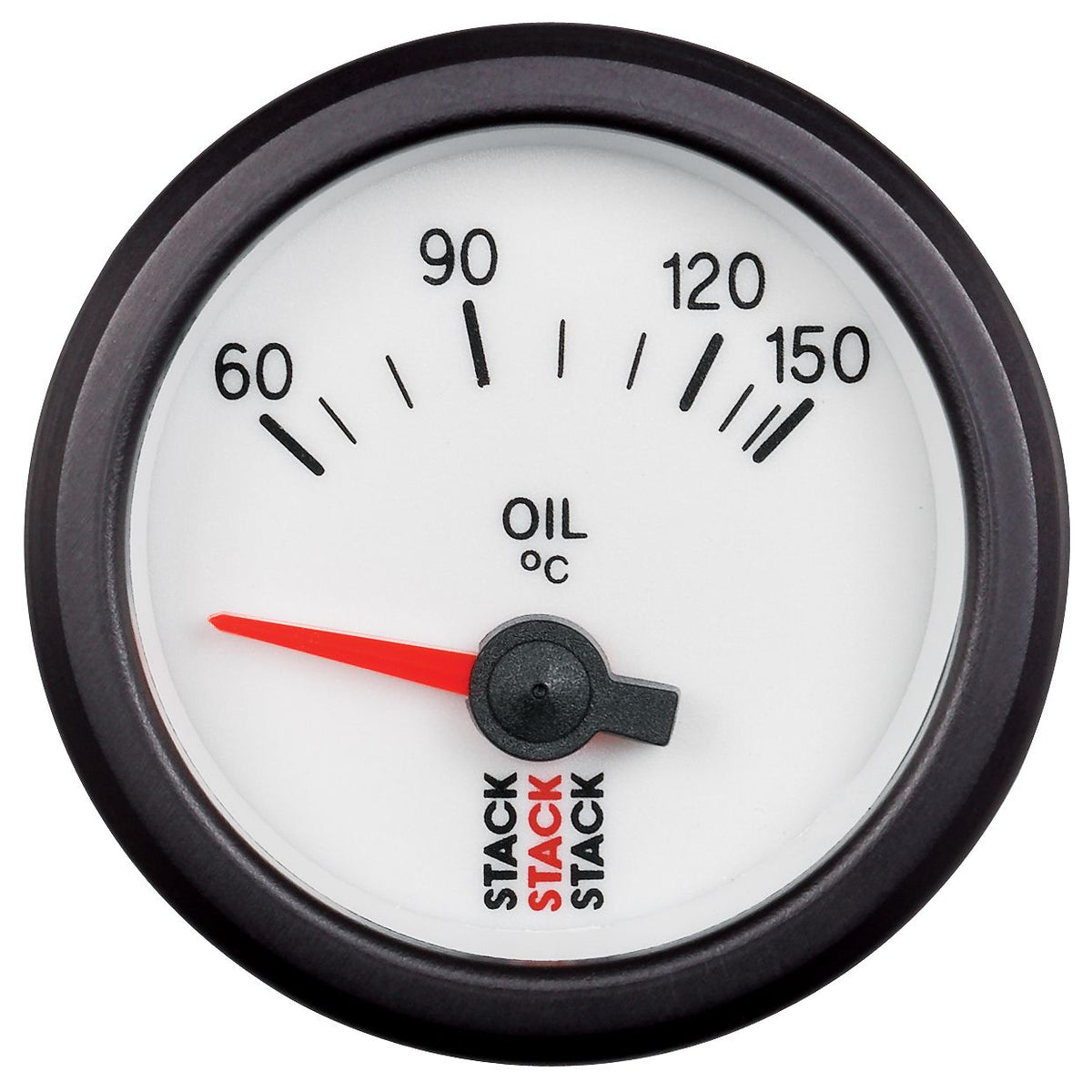 AutoMeter ST3259 Stack 52mm 60-150 Degrees C M10 Male Electric Oil Temperature Gauge - White