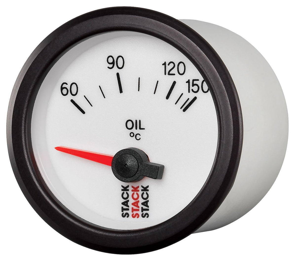 AutoMeter ST3259 Stack 52mm 60-150 Degrees C M10 Male Electric Oil Temperature Gauge - White