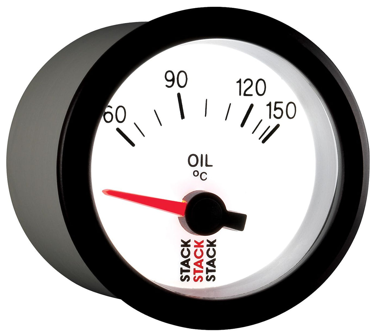 AutoMeter ST3259 Stack 52mm 60-150 Degrees C M10 Male Electric Oil Temperature Gauge - White