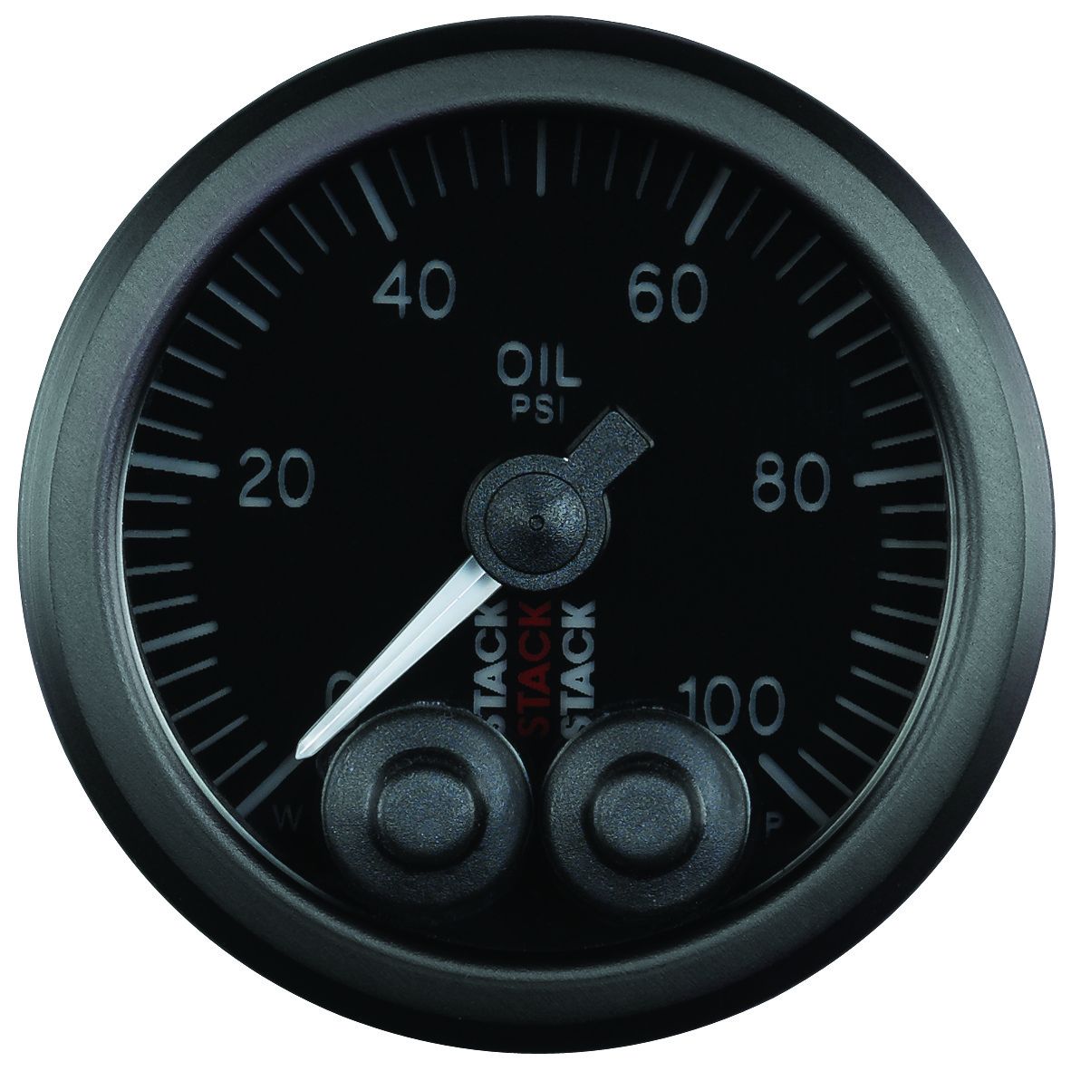 AutoMeter ST3502 Stack Pro-Control 52mm 0-100 PSI Oil Pressure Gauge Black 1/8 NPTF