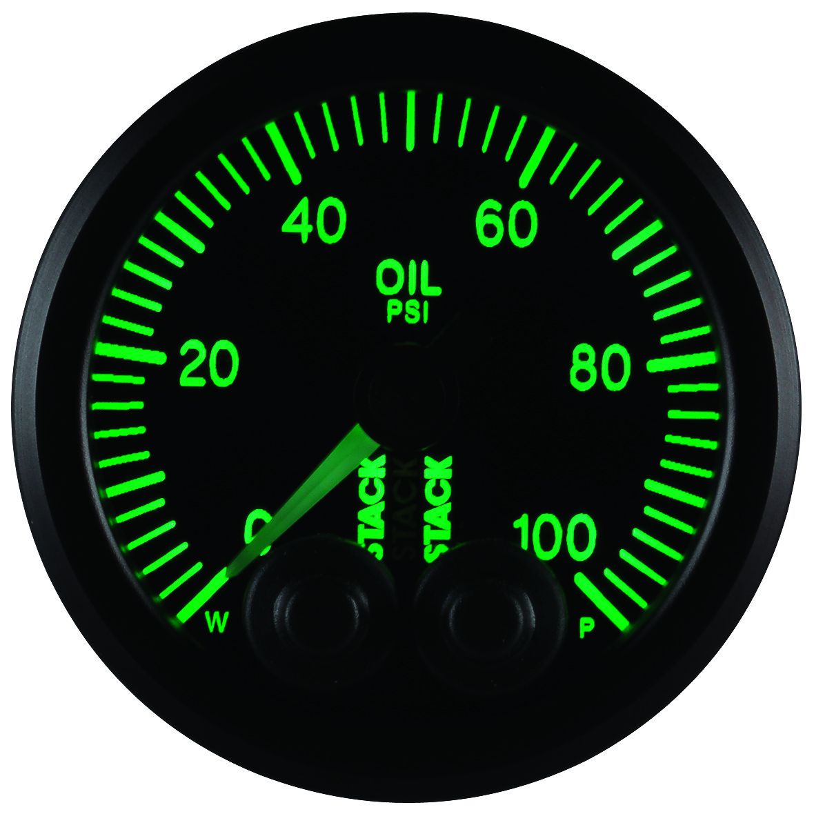 AutoMeter ST3502 Stack Pro-Control 52mm 0-100 PSI Oil Pressure Gauge Black 1/8 NPTF