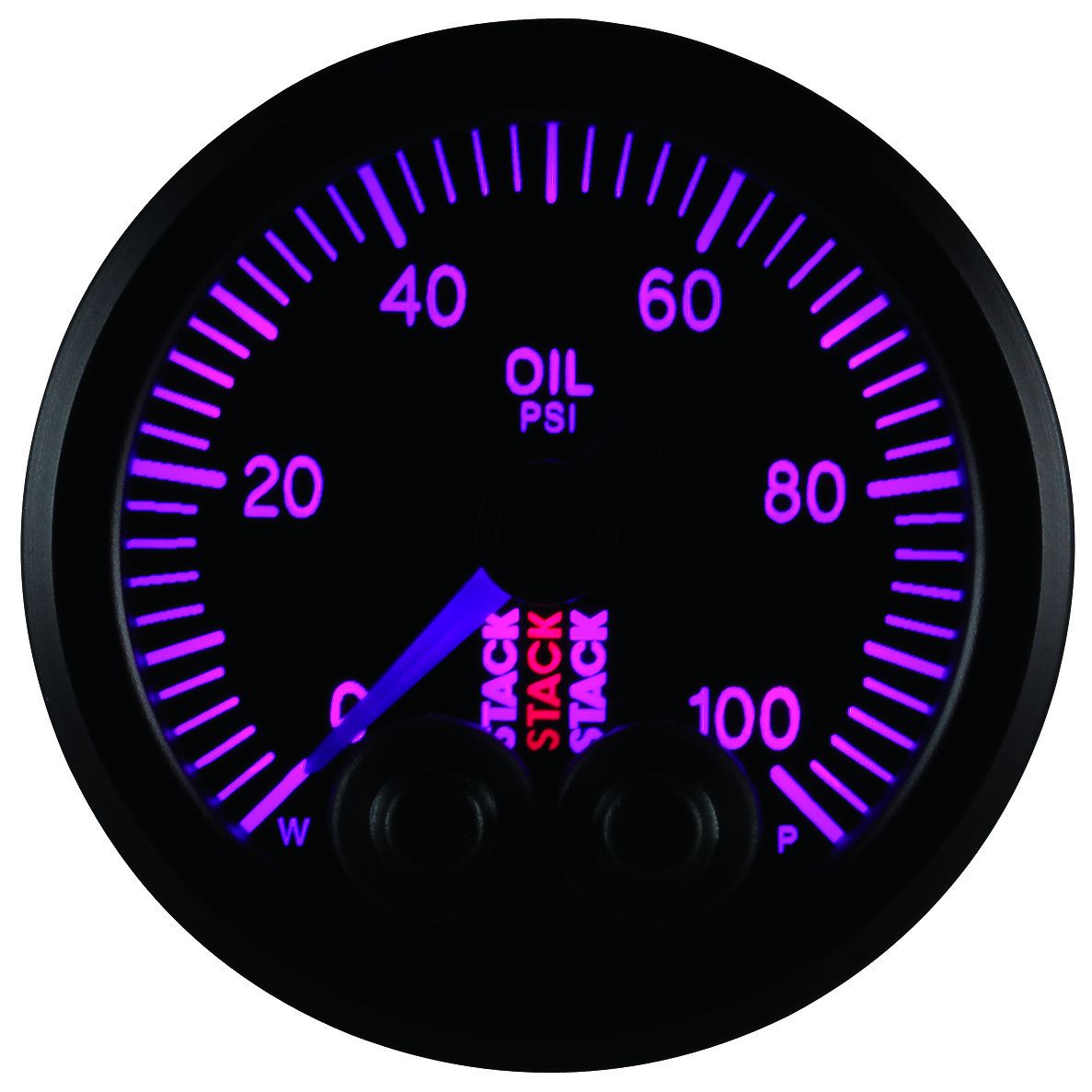 AutoMeter ST3502 Stack Pro-Control 52mm 0-100 PSI Oil Pressure Gauge Black 1/8 NPTF