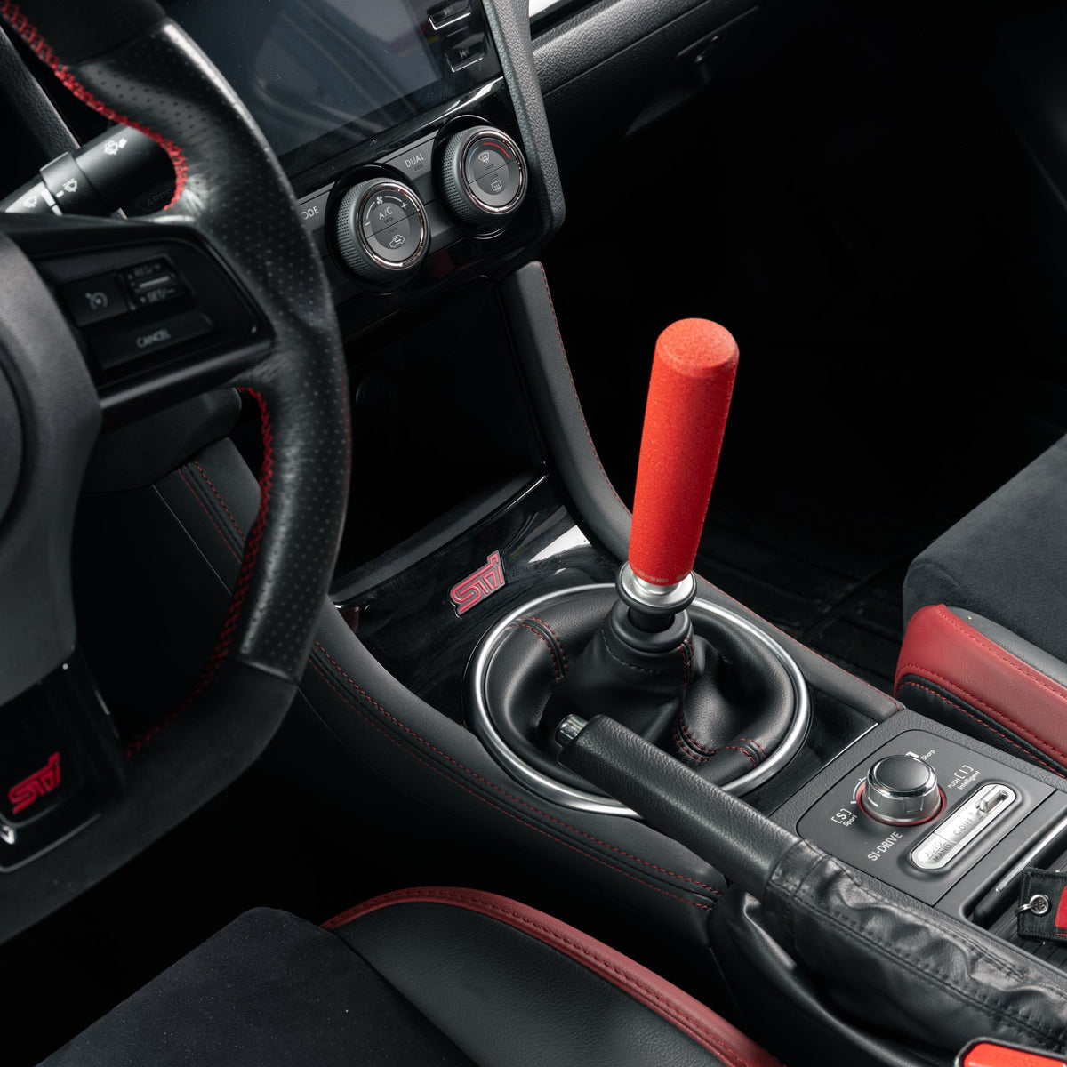 GrimmSpeed GRM380008 Tallboy Shift Knob Aluminum Red - M12x1.25