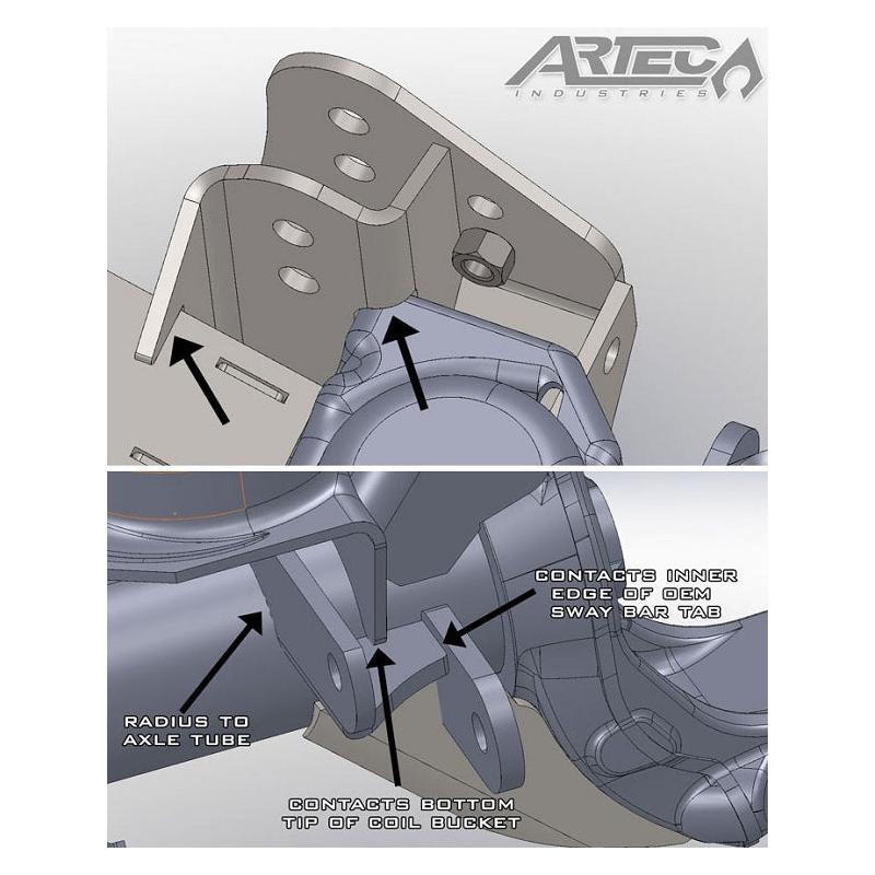 Artec Industries JK4406 Heavy Duty Raised Track Bar Bracket for 2007-2018 Jeep Wrangler JK