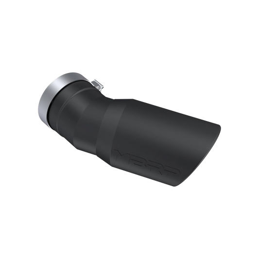 MBRP T5154BLK Exhaust Tip - 6" OD; Angled Rolled End; 5" inlet; 15.5" length ; 30˚ bend | Black Coated