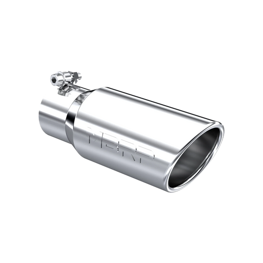 MBRP T5155 Exhaust Tip - 4" OD; Angled Cut Rolled End; 3" inlet; 10" length | T304 Stainless