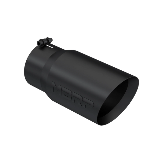 MBRP T5074BLK Exhaust Tip - 6" OD Dual Wall Angled 5" inlet 12" length | Black Coated