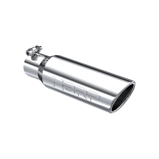 MBRP T5113 Exhaust Tip - 3.5" OD Angled Rolled End 2.5" inlet 12" length | T304 Stainless